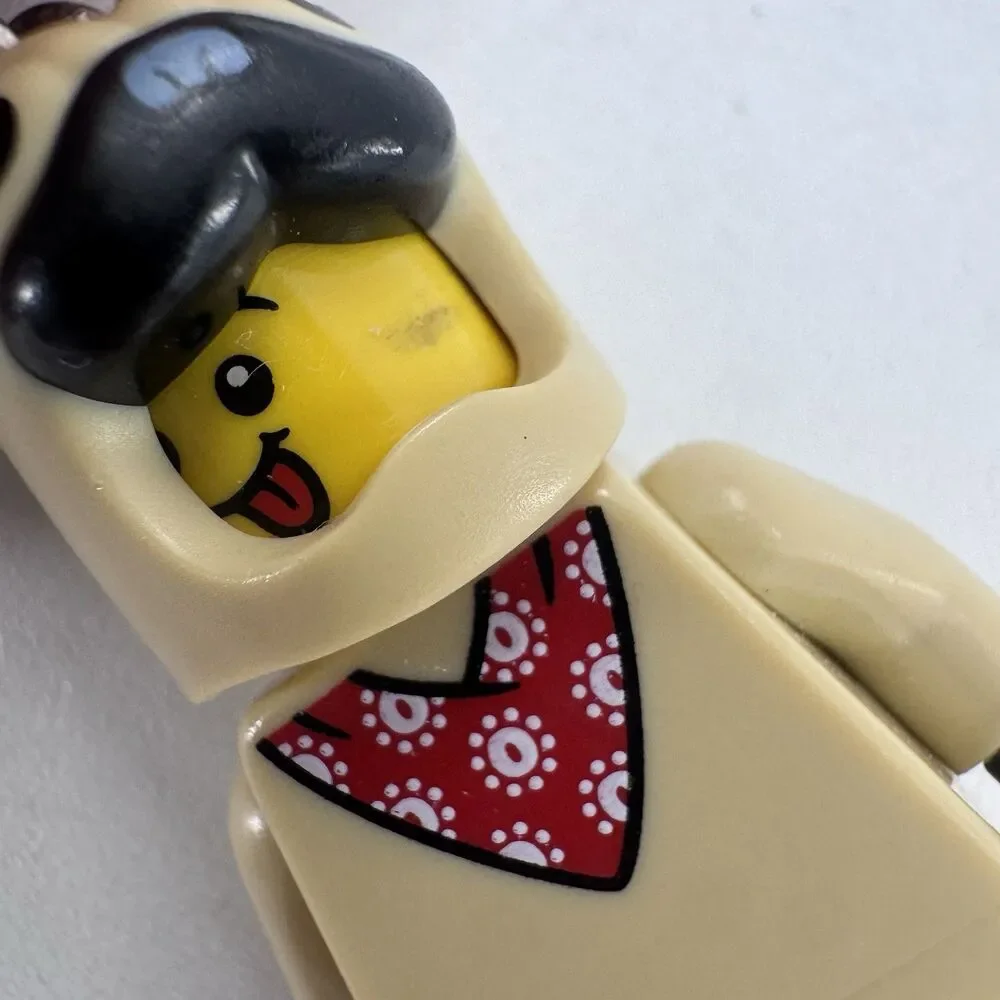 LEGO City French Bulldog Guy Minifigure Keyring  Fast Shipping